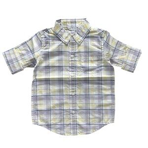 Janie and Jack Plaid Long Sleeve Button Down Cotton Shirt Boys Size 2T NWT
